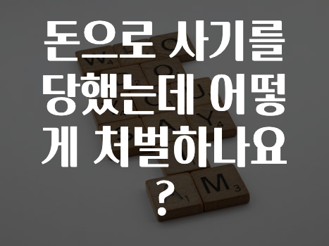 돈으로 사기를 당했는데 어떻게 처벌하나요?