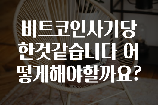 비트코인사기당한것같습니다 어떻게해야할까요?