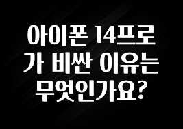 아이폰 14프로가 비싼 이유는 무엇인가요?