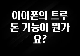 아이폰의 트루톤 기능이 뭔가요?