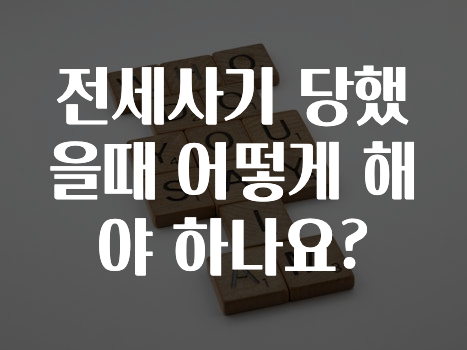 전세사기 당했을때 어떻게 해야 하나요?