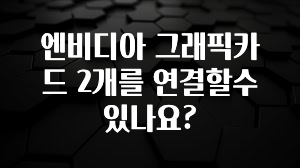 엔비디아 그래픽카드 2개를 연결할수 있나요?