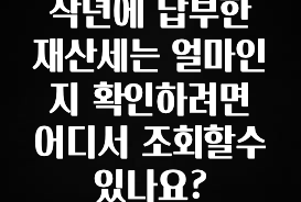 작년에 납부한 재산세는 얼마인지 확인하려면 어디서 조회할수 있나요?
