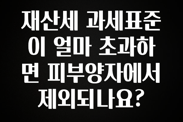 재산세 과세표준이 얼마 초과하면 피부양자에서 제외되나요?