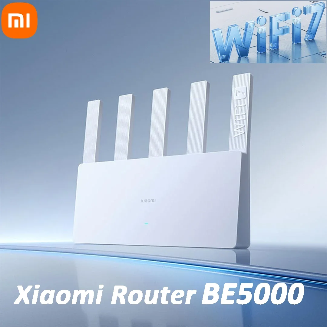XIAOMI 라우터 BE5000 WiFi 7 5011Mbps 2.4G/2.5GHz 네트워크 포트 512MB 메모리 듀얼 광대역 액세스 네트워크 보안 보호 CN