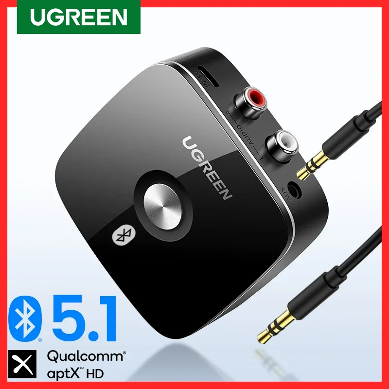 UGREEN 블루투스 RCA 리시버 5.1 aptX HD 3.5mm 잭 Aux 무선 어댑터