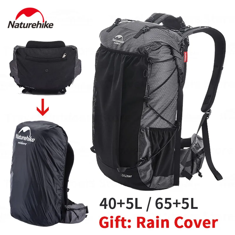 네이처하이크 락 시리즈 캠핑 배낭 60 + 5L 대용량 여행 야외 가방 40 + 5L 초경량 방수 하이킹 배낭
