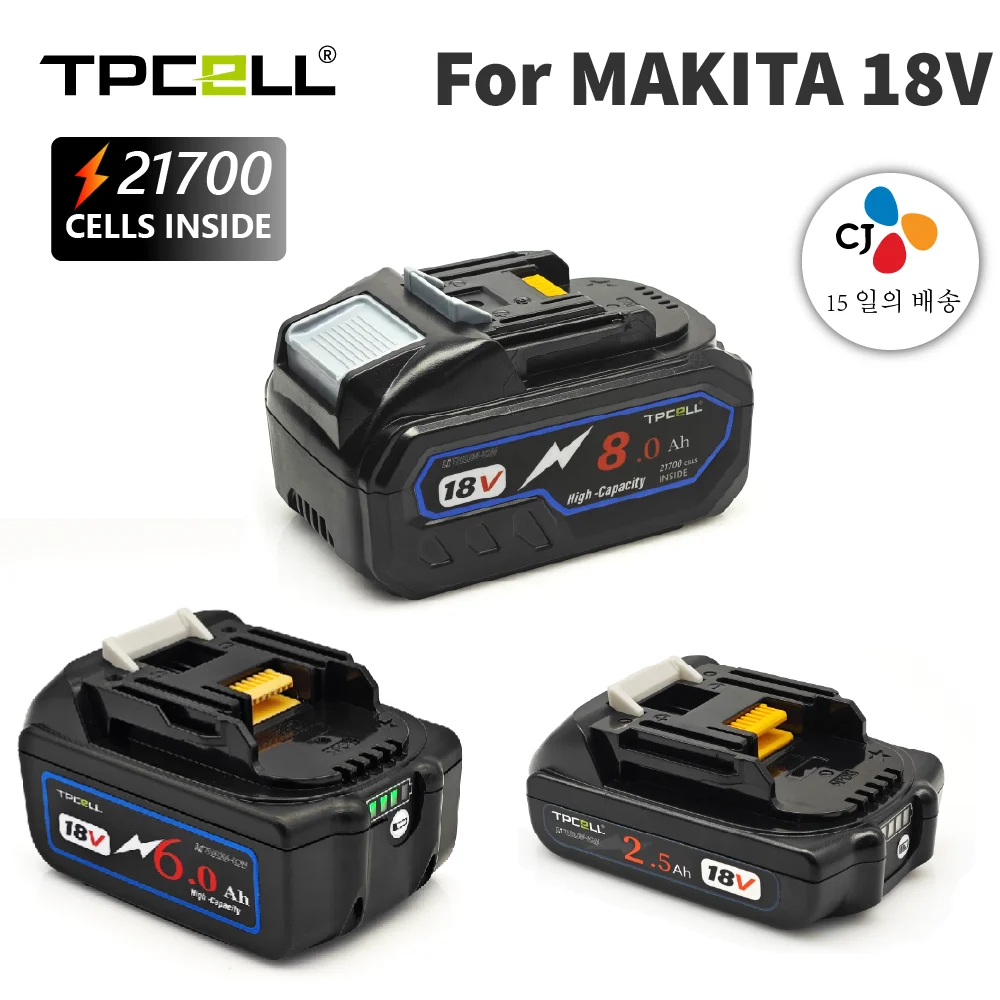 Makita 18V 배터리 전동 공구 용 TPCELL BMS TPCELL 18V가있는 18 V 스크루 드라이버 용 리튬 이온 교체 LXT BL1850 BL1840
