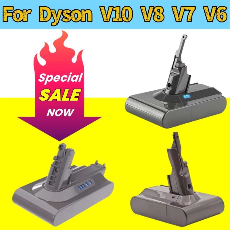 다이슨 V6 V7 V8 V10 V11 V15 시리즈 SV07 SV09 SV10 DC62 Absolute Fluffy Animal Pro Bateria 용 진공 청소기 충전식 배터리
