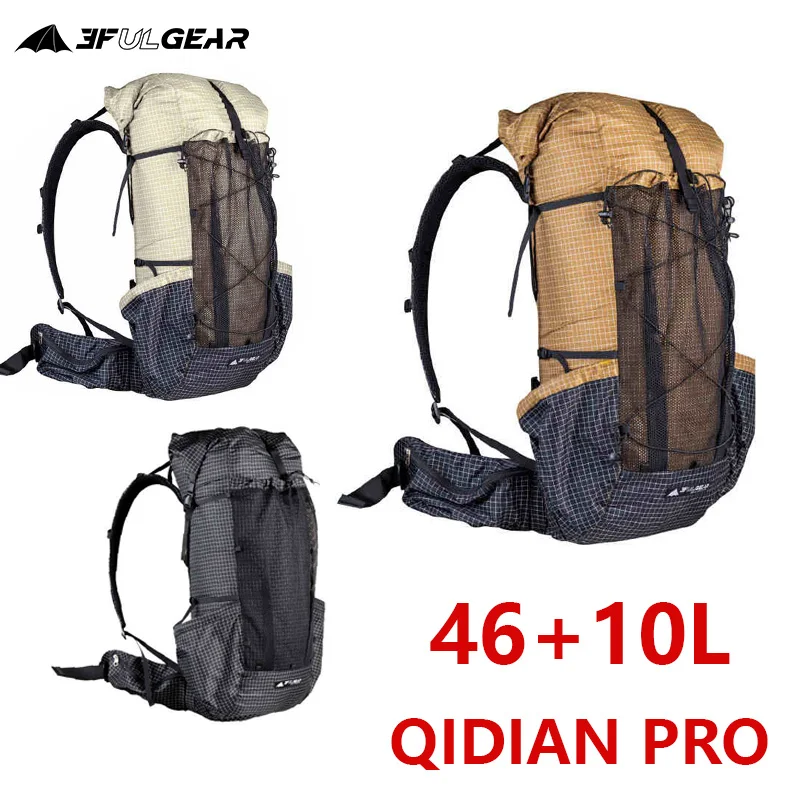3F UL GEAR 46+10L QIDIAN PRO 배낭 초경량 야외 캠핑 스포츠 가방 방지 하이킹 트레킹 방수 여행 배낭