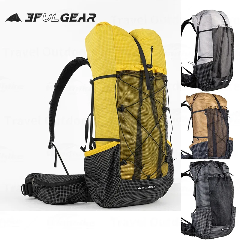 3F UL GEAR QIDIAN Pro 야외 배낭 46 + 10L 880g 초경량 방수 캠핑 등산 배낭 스포츠 가방 착용 배낭