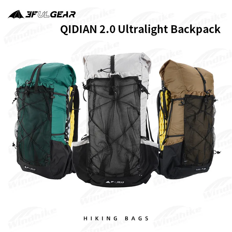 3F UL GEAR QIDIAN 2.0 배낭 40L + 16L 초경량 경량 여성/남성 대용량 가방 나일론 방수 야외 캠핑 가방