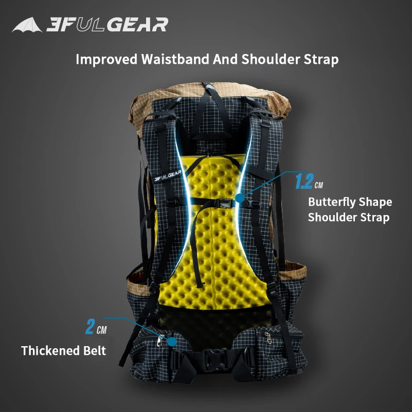 3F UL GEAR QIDIAN PRO 배낭 46+10L 초경량 880g 야외 여성/남성 스포츠 가방 내마모성 방수 여행 캠핑 가방