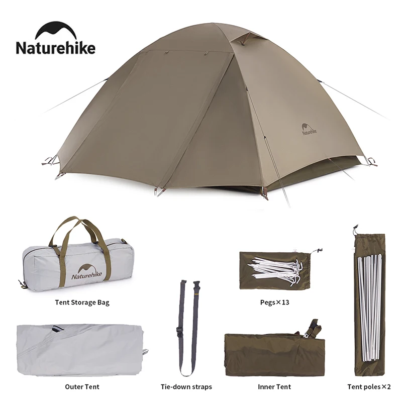 네이처하이크 2024 새로운 캠핑 텐트 방수 UPF50 + UV 보호 비치 텐트 야외 휴대용 하이킹 대형 공간 캐노피 텐트
