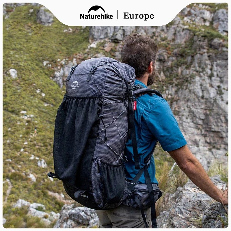 네이처하이크 등산 배낭 60+5L 캠핑 배낭 여행 가방 레인 커버가 있는 대용량 군사 등산 배낭