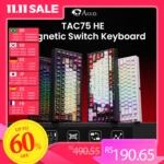 AKKO TAC75 HE 마그네틱 스위치 키보드 75% 게이밍 키보드 빠른 트리거 0.005mm 8K RGB 유선 e스포츠 커스텀 키보드 게이머용