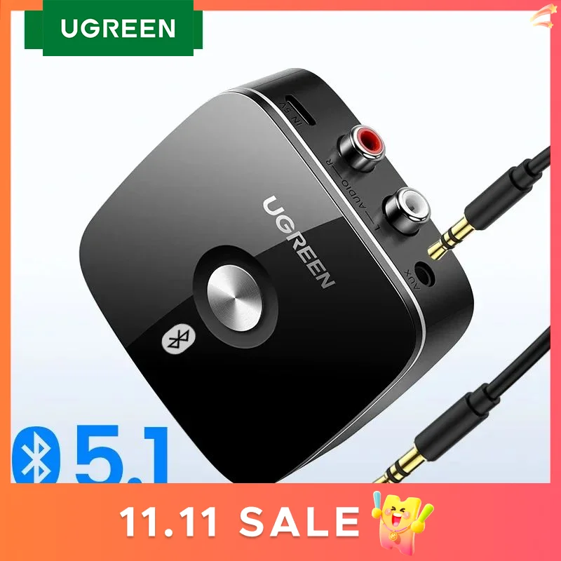 UGREEN 블루투스 RCA 리시버 5.1 aptX HD 3.5mm 잭 Aux 무선 어댑터