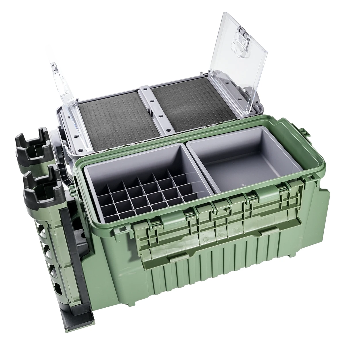 대형 낚시 태클 상자 다기능 용량 스탠드 막대 홀더 컵 홀더 고품질 플라스틱 Egi 상자 낚시 상자